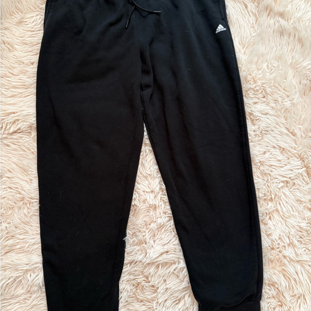 adidas Black Sweatpants with Elastic Waistband and Tapered Leg Golf Size XL